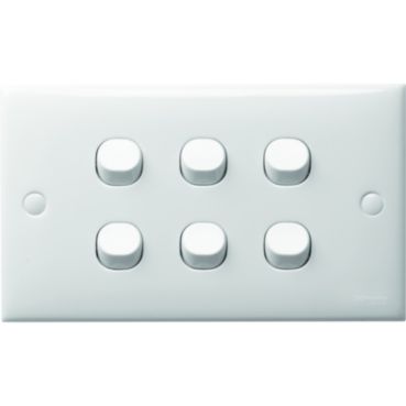 Schneider CLASSIC Wiring Devices Saklar 10AX 6 Gang 1 Way Switch Redesign